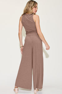 Basic Bae Full Size Ribbed Tank and Wide Leg Pants Set Trandify Deal
