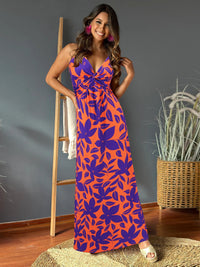 Twisted Printed V-Neck Cami Dress Trandify deal