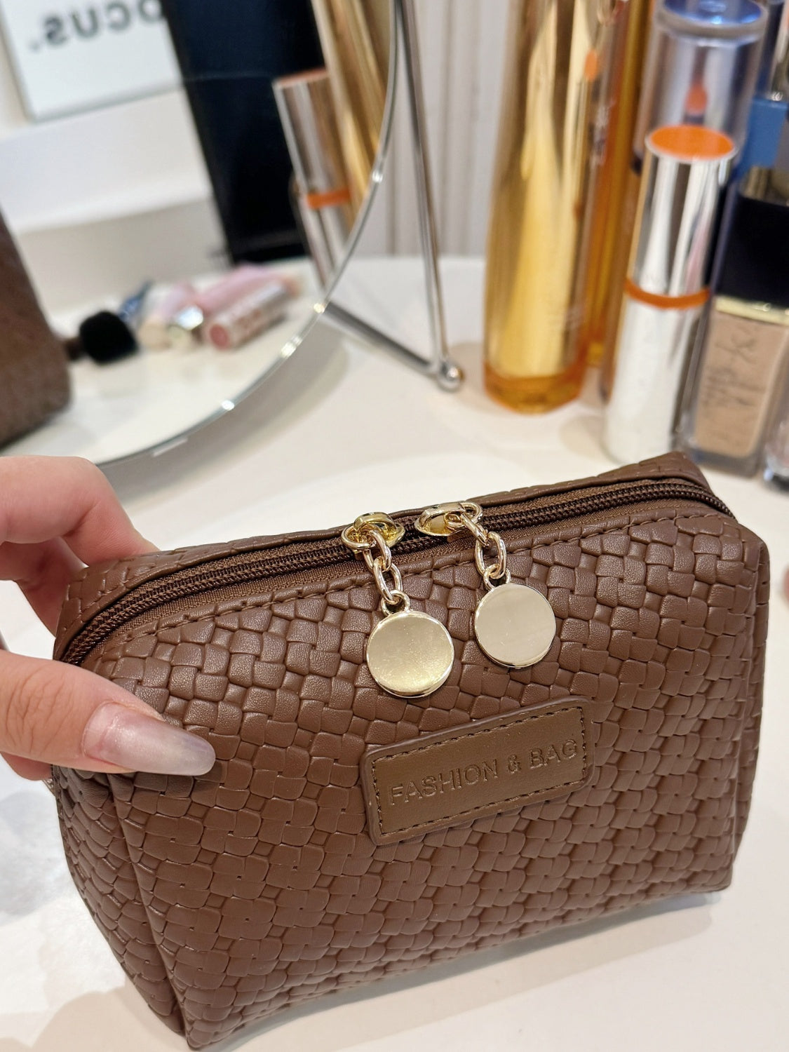 PU Leather Woven Clutch Trandify Deal