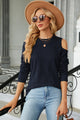 Round Neck Cold Shoulder T-Shirt Trandify deal