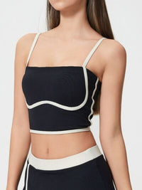 Women’s square neck active cami top with detachable chest pads for workouts and casual wear