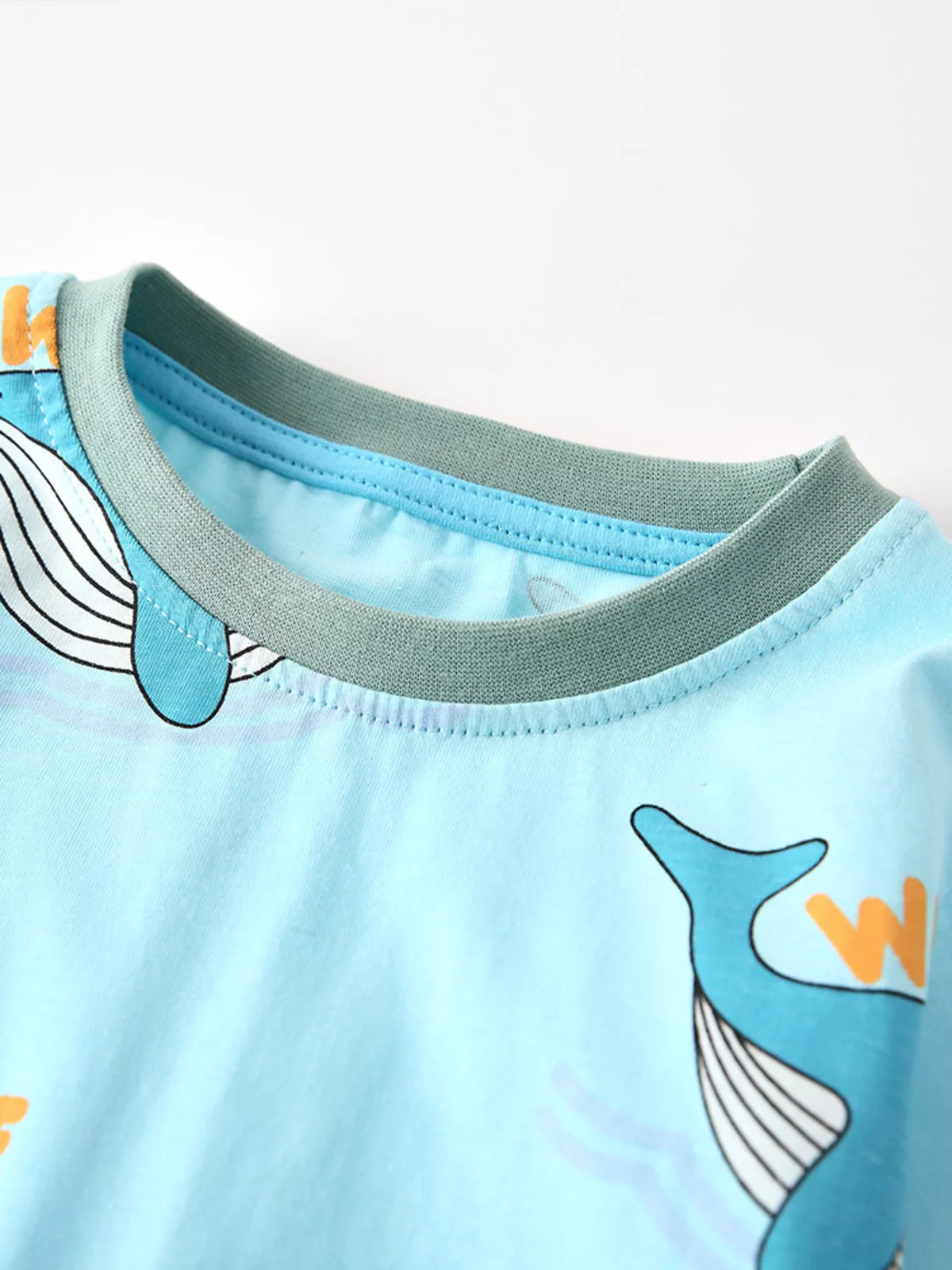 Kids Whale Pajamas Set - Long Sleeve Top & Pants 2-Piece