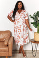 Printed Surplice Balloon Sleeve Dress Trandify deal