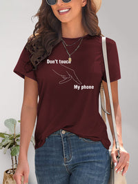 Graphic Round Neck Short Sleeve T-Shirt Trandify deal