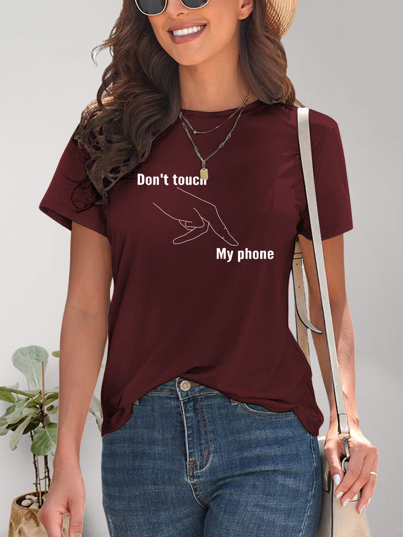 Graphic Round Neck Short Sleeve T-Shirt Trandify deal