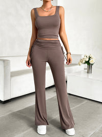 Devine Square Neck Tank and Drawstring Pants Set Trandify deal