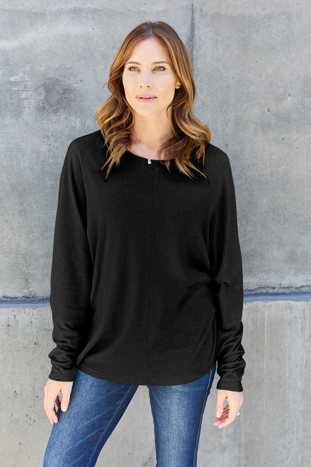 Double Take Full Size Round Neck Long Sleeve T-Shirt Trandify Deal