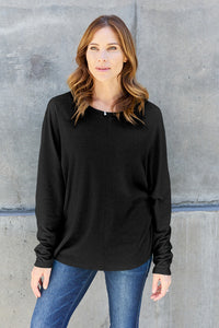 Double Take Full Size Round Neck Long Sleeve T-Shirt Trandify Deal