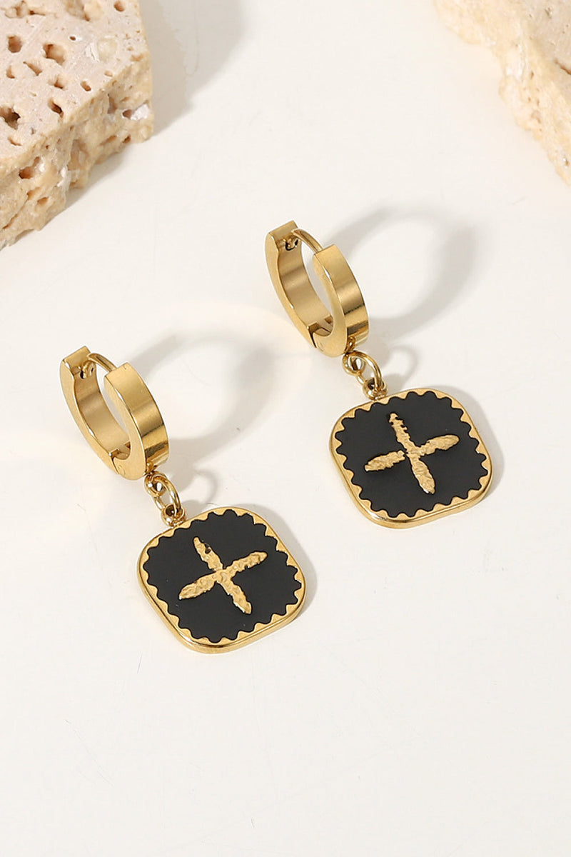 Plus Sign Square Shape Drop Earrings Trandify deal