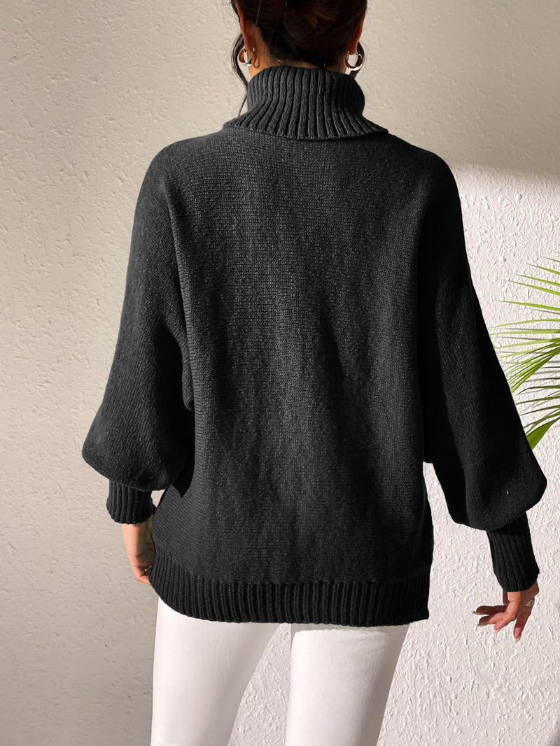 Heart Turtleneck Long Sleeve Sweater Trandify Deal