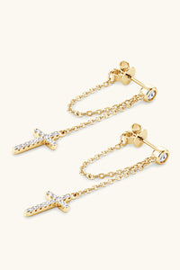 Moissanite 925 Sterling Silver Cross Earrings Trandify Deal