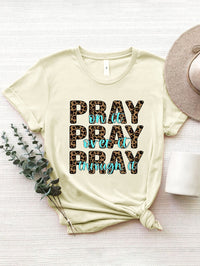 Letter Graphic Round Neck Short Sleeve T-Shirt Trandify deal
