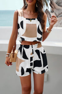 Devine Printed Cropped Tank and Shorts Set Trandify deal