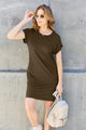 Basic Bae Full Size Round Neck Short Sleeve Dress with Pockets Trandify deal