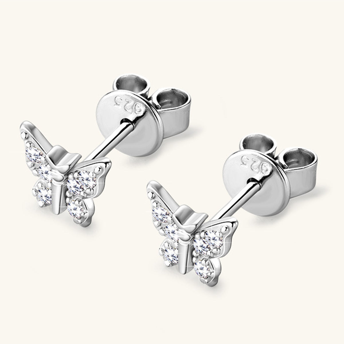 Moissanite 925 Sterling Silver Butterfly Stud Earrings Trandify Deal