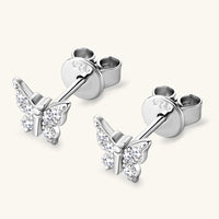 Moissanite 925 Sterling Silver Butterfly Stud Earrings Trandify Deal