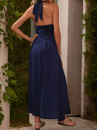 Perfee Slit Halter Neck Dress Trandify deal