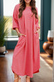 Pocketed Striped Half Sleeve Tee Dress Trandify Deal