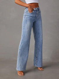 High Waist Straight Jeans with Pockets Trandify deal