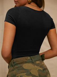 Round Neck Short Sleeve T-Shirt Trandify deal