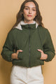Love Tree Zip Up Cropped Hooded Sherpa Reversible Jacket Trandify Deal