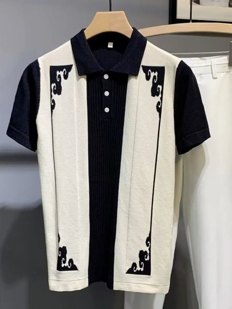 Men's Plus Size Color Block Polo Shirt – Regular Fit, Best Price in Cart