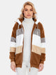 Full Size Drawstring Color Block Zip Up Hooded Outerwear Trandify Deal