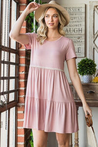 Boho Plus Size Tiered Mini Dress with Lace Trim – USA Women’s Fashion