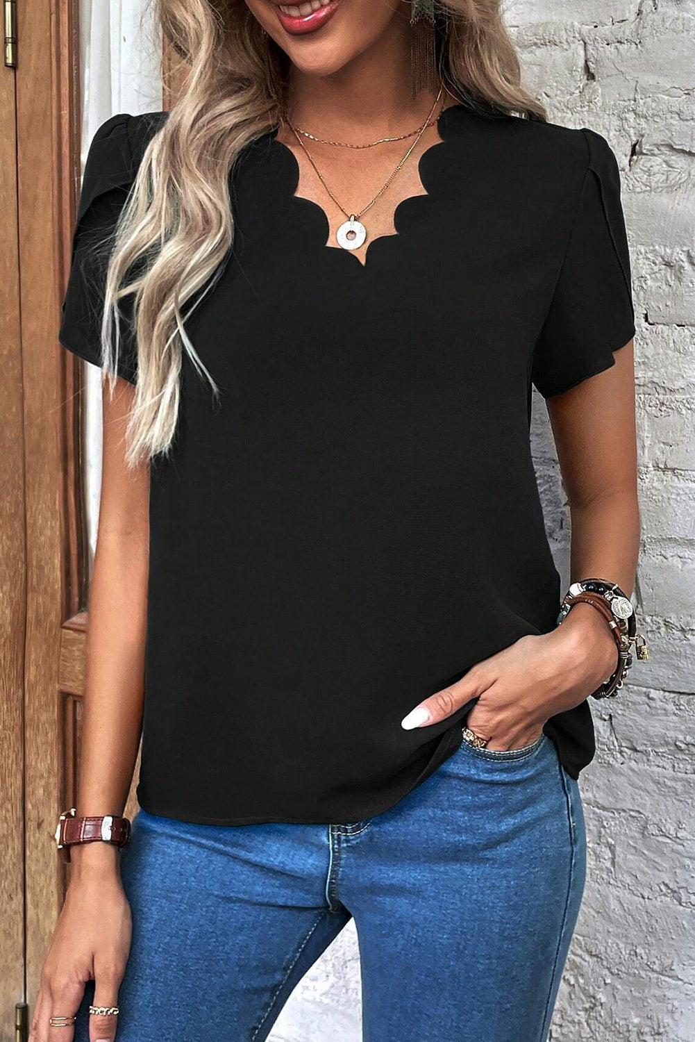 V-Neck Short Sleeve T-Shirt Trandify deal