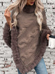 Fuzzy Hem Cable-Knit Poncho - Soft, Chunky Knit with Trendy Fuzzy Hem - TrandifyDeal