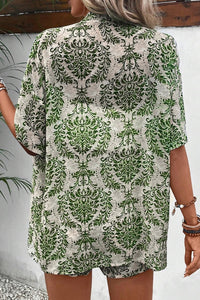 Printed Open Front Top and Shorts Set Trandify deal