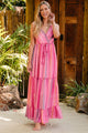 Printed Surplice Maxi Cami Dress - Trandify Deal