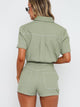 Pocketed Button Up Top and Shorts Set Trandify Deal