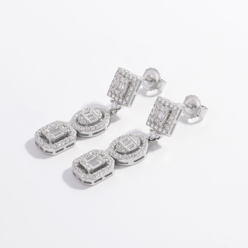 925 Sterling Silver Inlaid Zircon Earrings Trandify Deal
