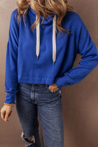 Drawstring Long Sleeve Hoodie Trandify Deal