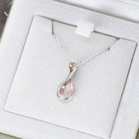 925 Sterling Silver Inlaid Moissanite Infinity Pendant Necklace Trandify deal