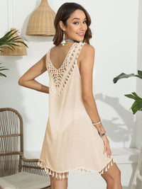 Tassel Scoop Neck Wide Strap Cover-Up Trandify deal
