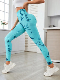 Printed High Waist Active Leggings Trandify Deal