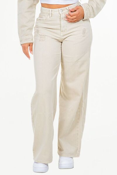 American Bazi High Waist Distressed Wide Leg Jeans for Women – TrandifyDeal