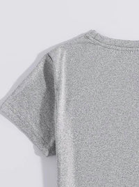 Letter Graphic Round Neck Short Sleeve T-Shirt Trandify deal