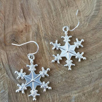 Silver-Plated Snowflakes Earrings Trandify Deal