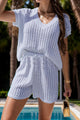 Openwork Short Sleeve Top and Shorts Cover Up Set Trandify deal