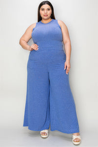 Basic Bae Full Size Ribbed Tank and Wide Leg Pants Set Trandify Deal