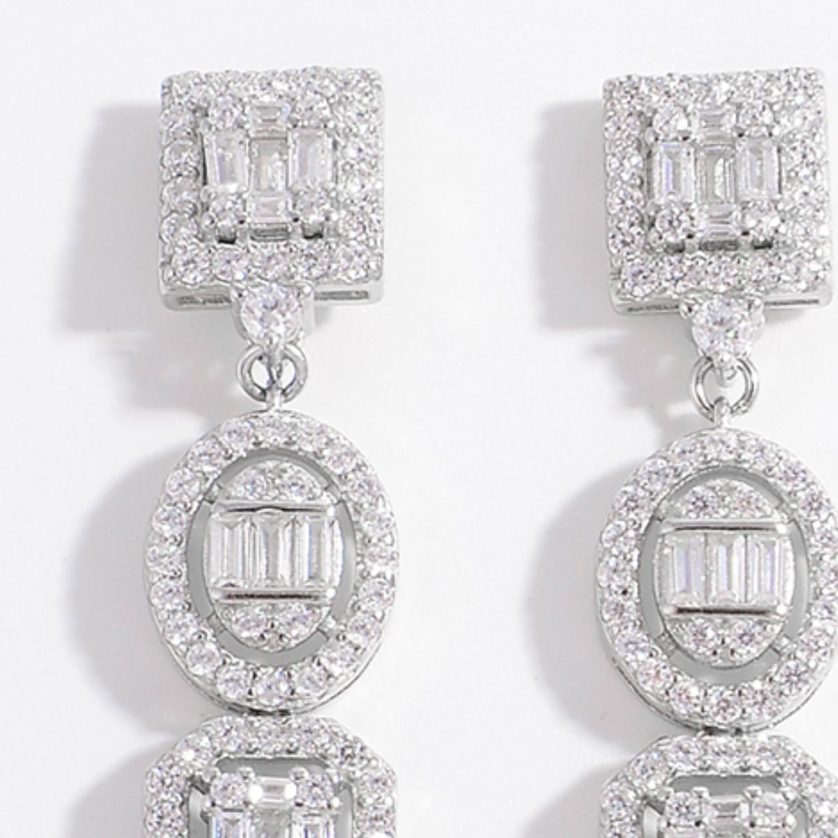 925 Sterling Silver Inlaid Zircon Earrings Trandify Deal