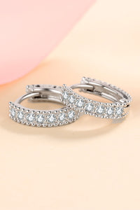 925 Sterling Silver Inlaid Moissanite Huggie Earrings Trandify deal