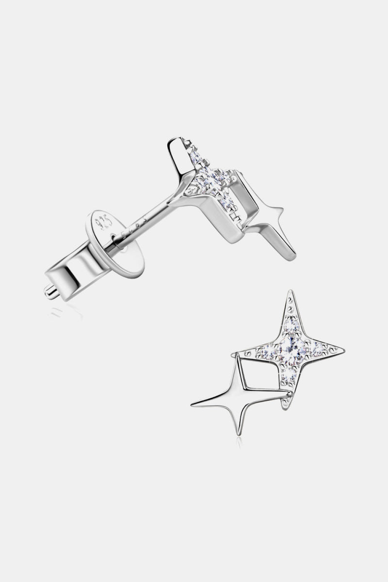 Moissanite 925 Sterling Silver Star Shape Earrings Trandify Deal