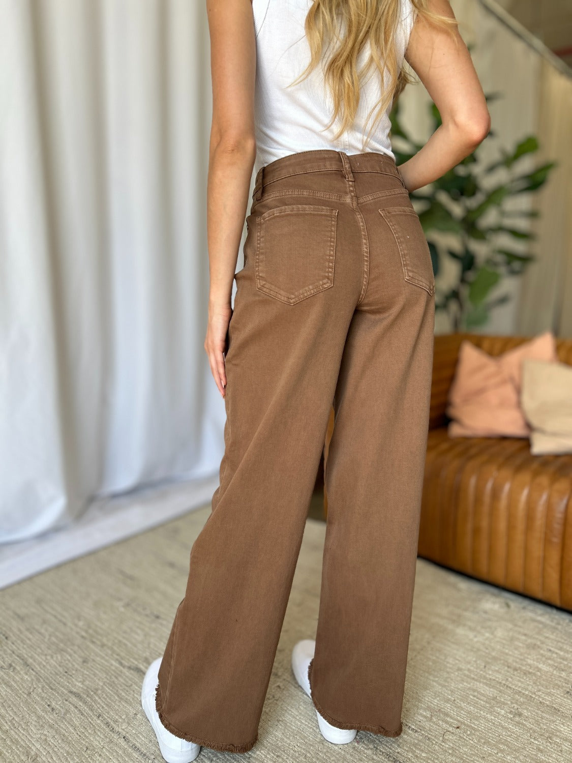RFM Full Size High Rise Garment Dye Wide Leg Jeans Trandify Deal