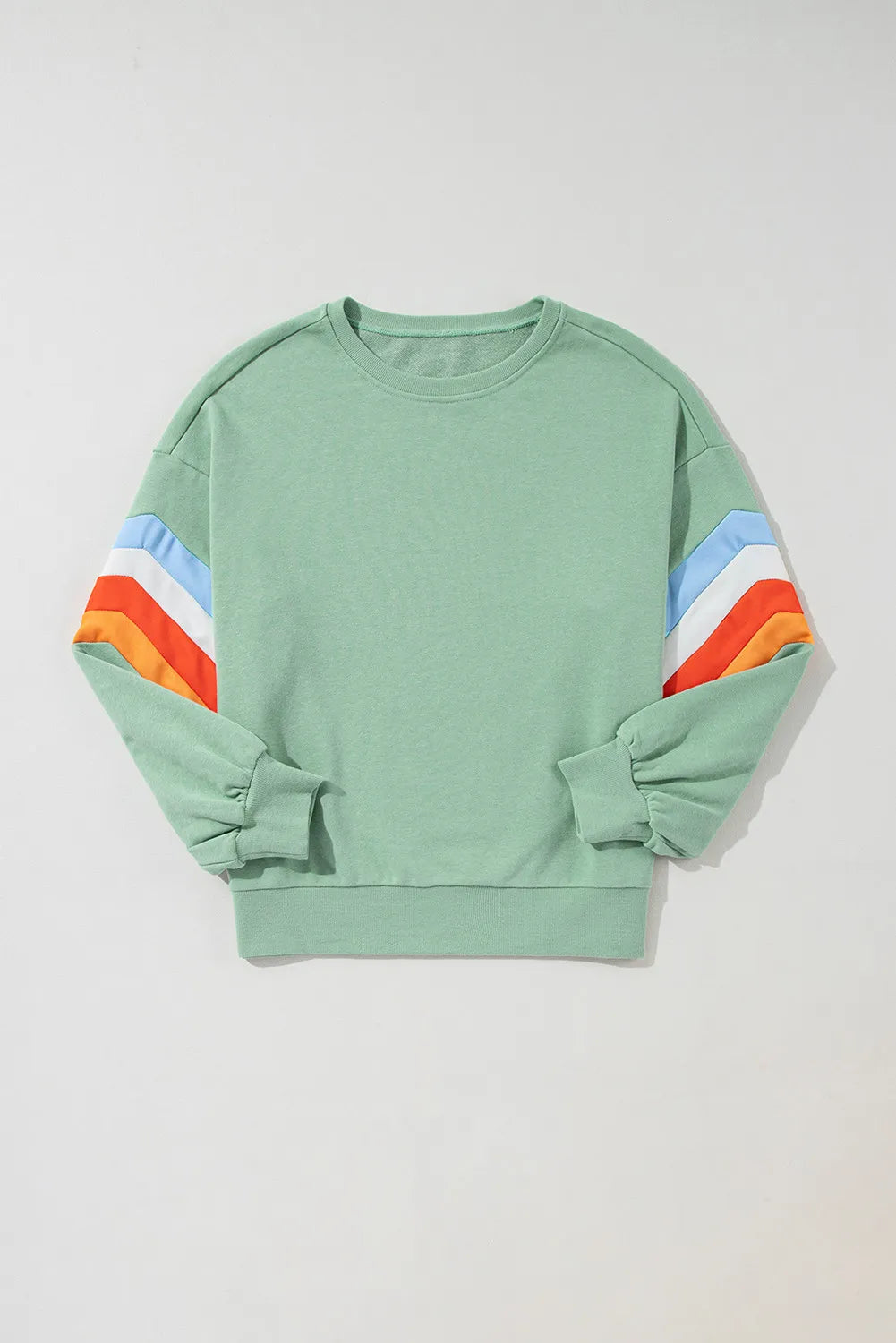 Contrast Round Neck Long Sleeve Sweatshirt Trandify Deal