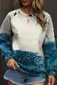 Printed Round Neck Long Sleeve Sweatshirt Trandify Deal