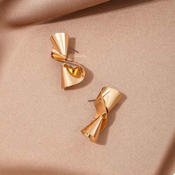 18K Gold-Plated Twist Hoop Earrings for Women, Minimalist Jewelry